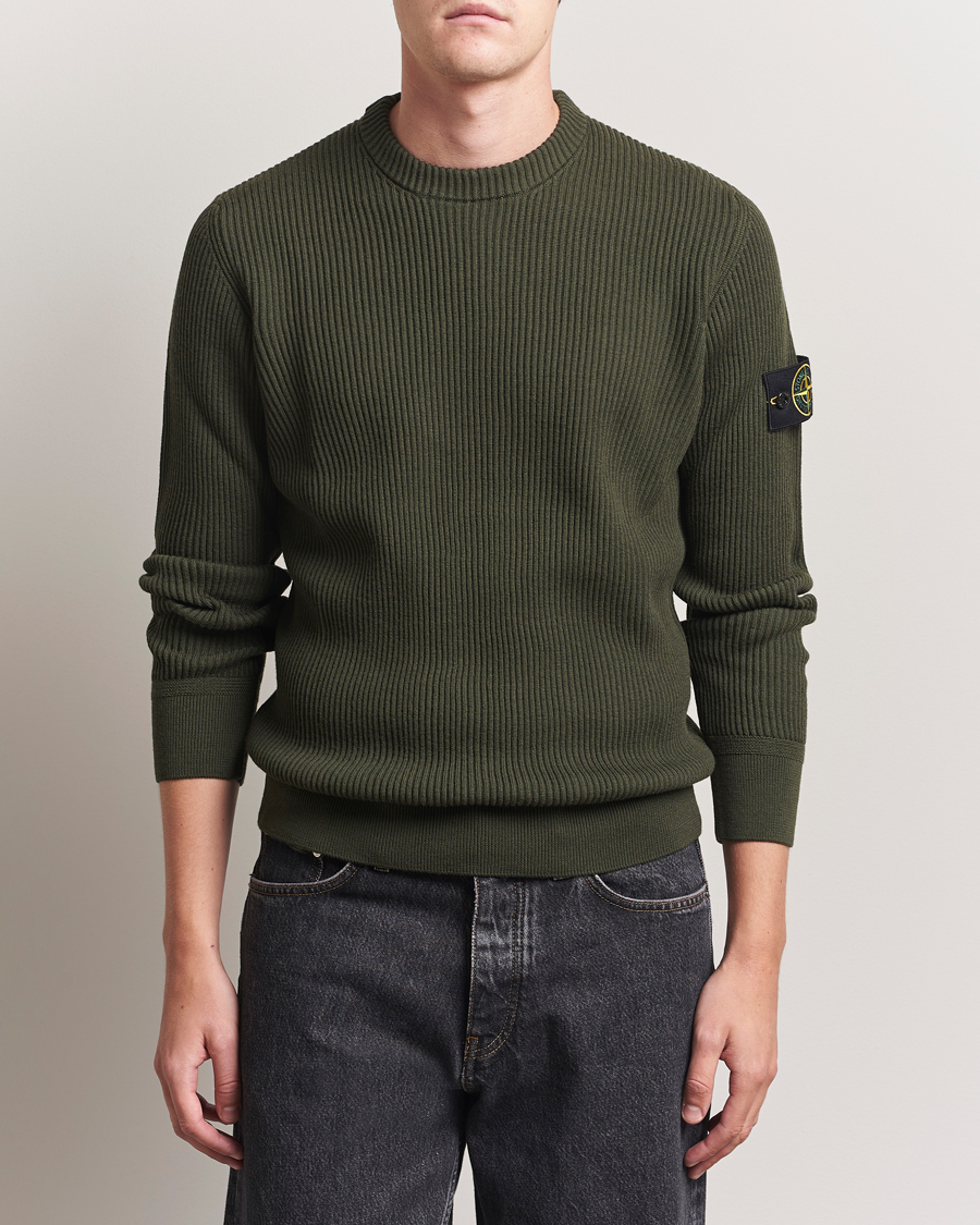Homme | Pulls Et Tricots | Stone Island | Full Rib Crewneck Military Green