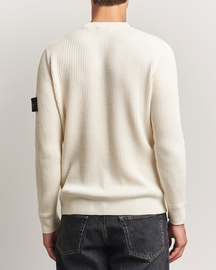 Homme | Pulls Et Tricots | Stone Island | Full Rib Crewneck Ivory