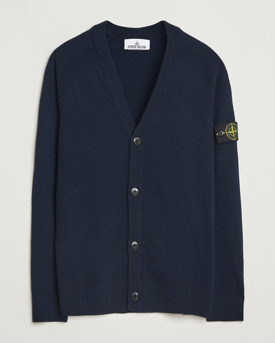 Homme | Pulls Et Tricots | Stone Island | Knitted Geelong Wool Cardigan Navy