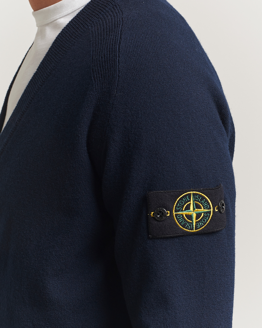 Homme | Pulls Et Tricots | Stone Island | Knitted Geelong Wool Cardigan Navy