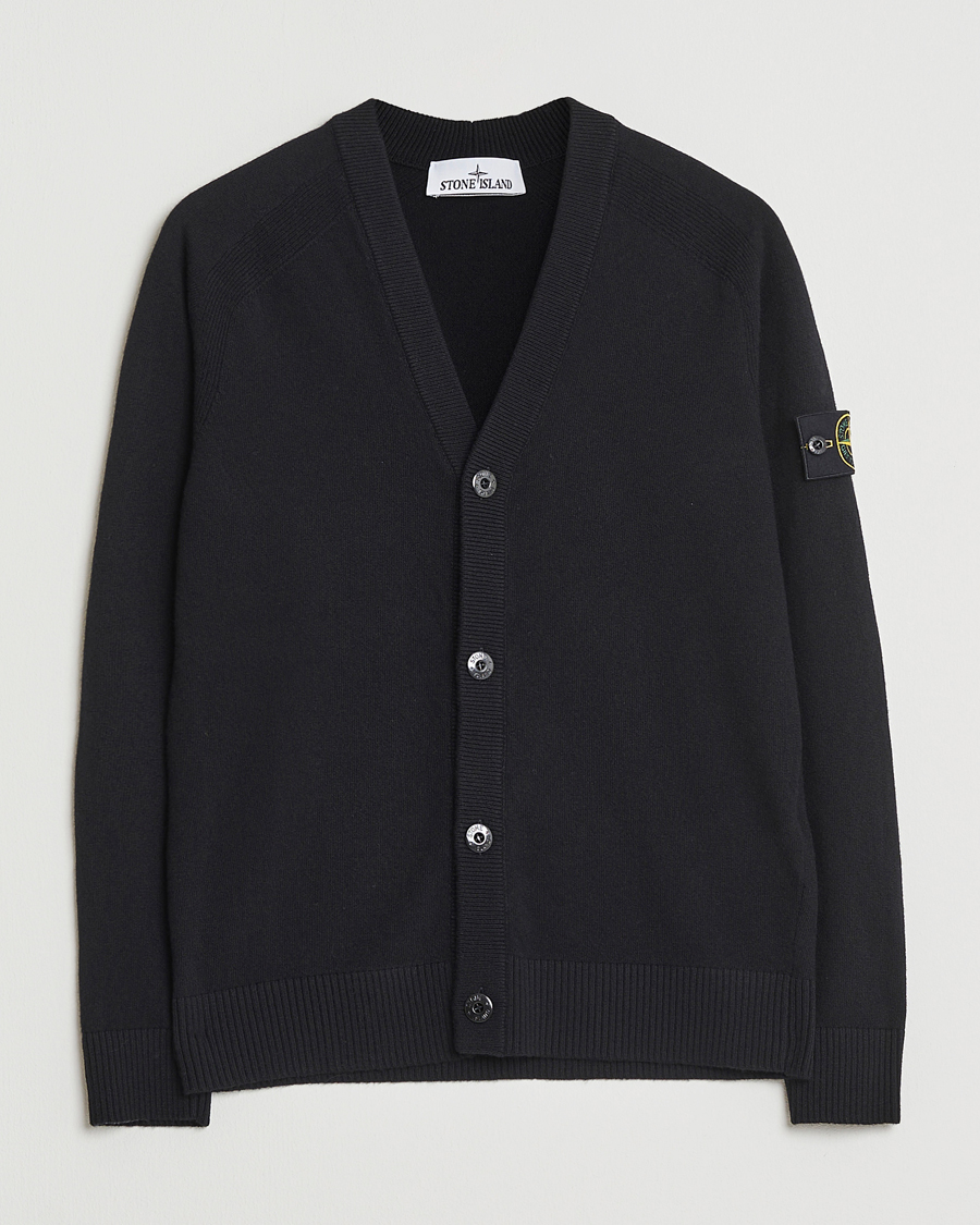 Homme | Pulls Et Tricots | Stone Island | Knitted Geelong Wool Cardigan Black
