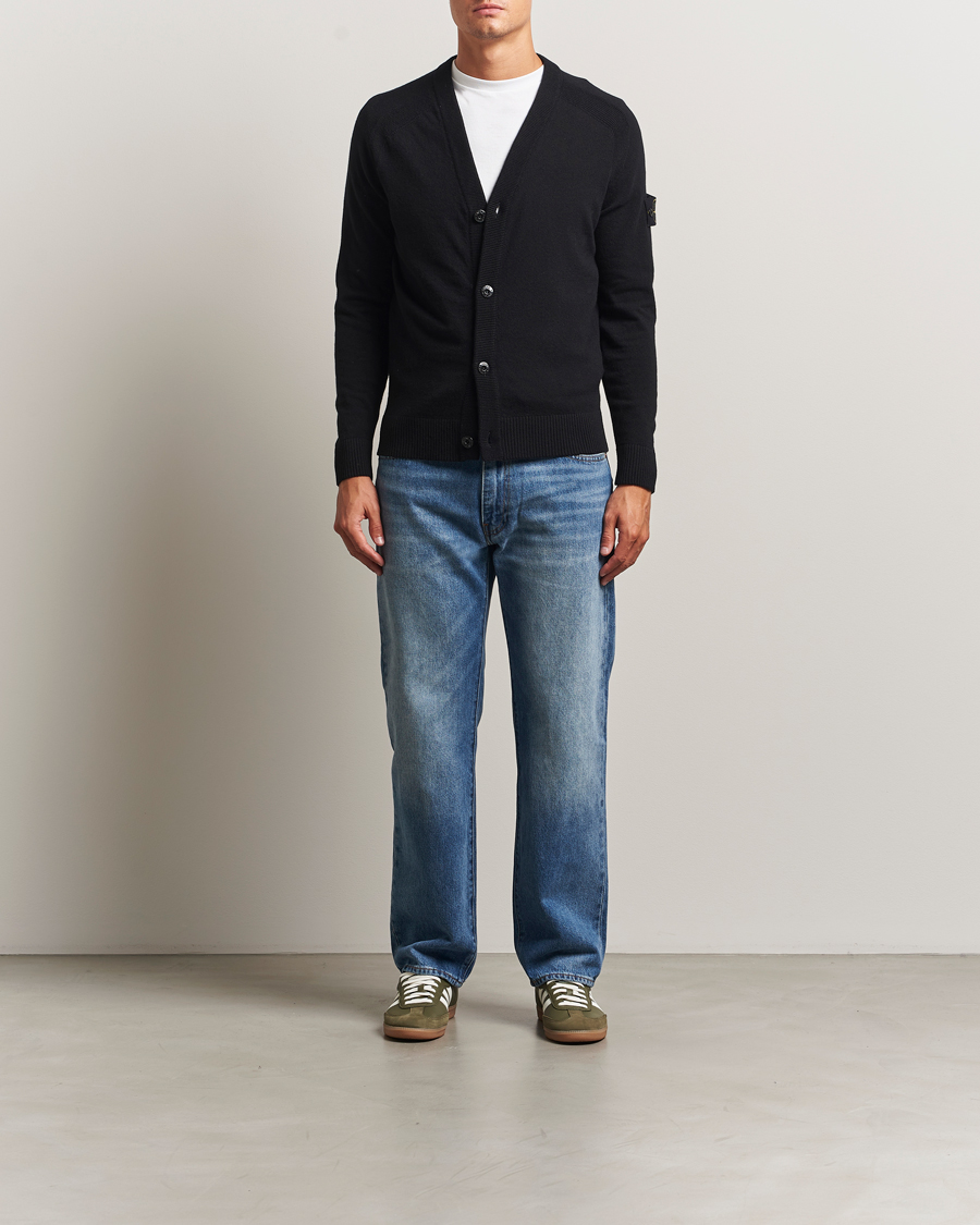 Homme | Pulls Et Tricots | Stone Island | Knitted Geelong Wool Cardigan Black
