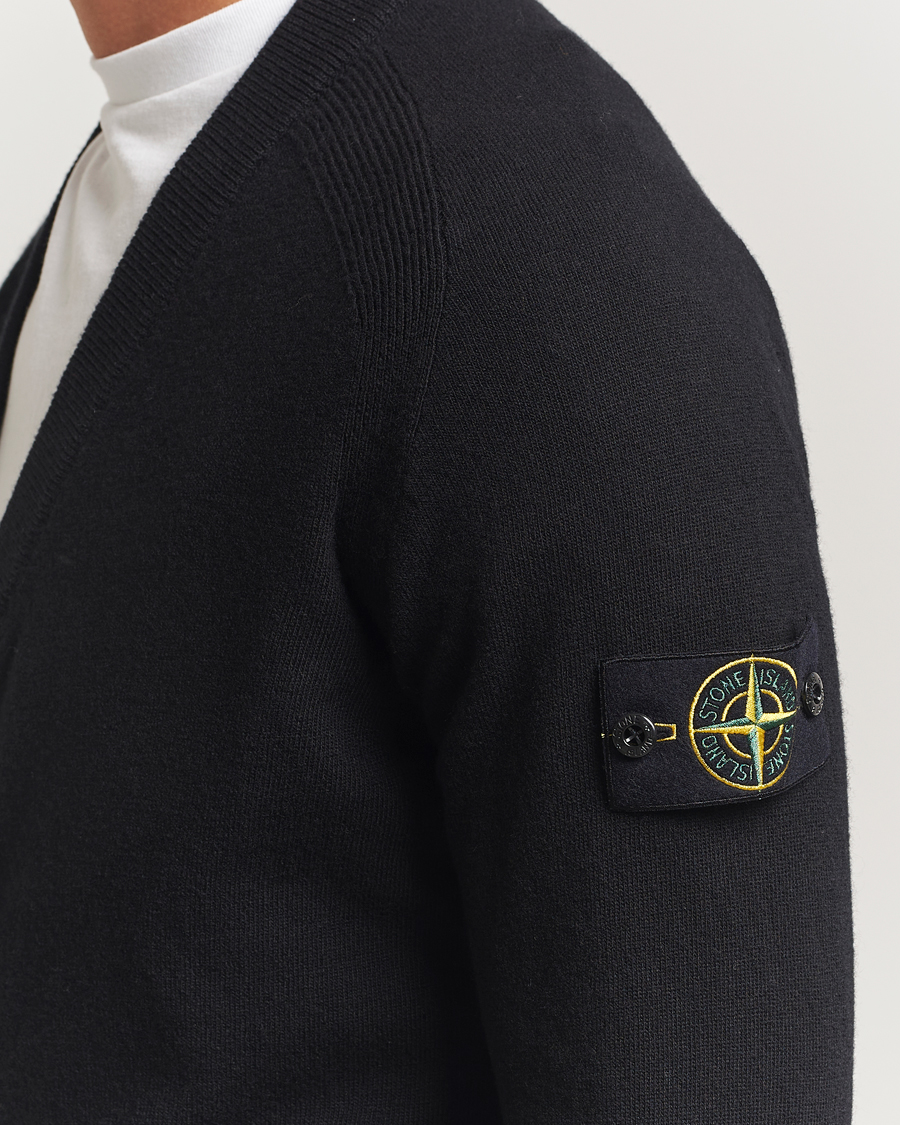 Homme | Pulls Et Tricots | Stone Island | Knitted Geelong Wool Cardigan Black