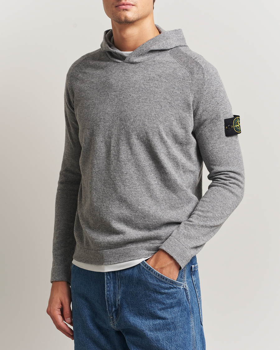 Homme | Pulls Et Tricots | Stone Island | Knitted Geelong Wool Hood Cement Melange