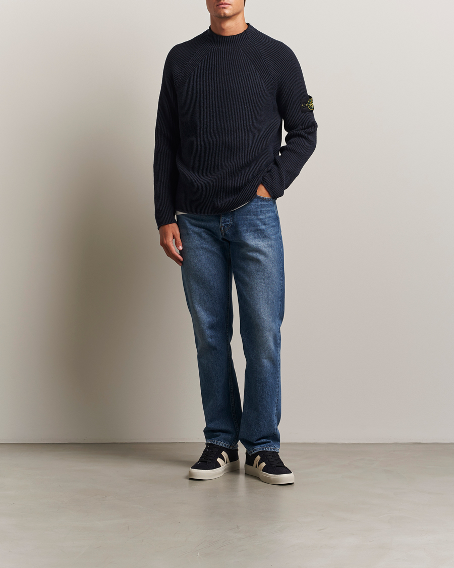 Homme | Pulls Et Tricots | Stone Island | Vanisé Full Rib Wool Crew Neck Navy