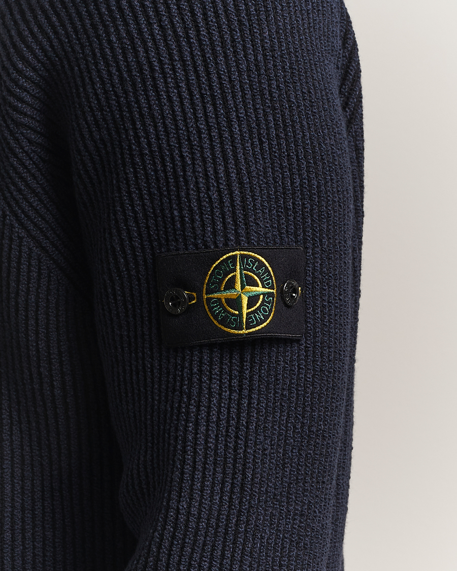 Homme | Pulls Et Tricots | Stone Island | Vanisé Full Rib Wool Crew Neck Navy