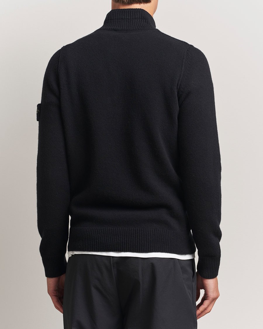 Homme | Pulls Et Tricots | Stone Island | Knitted Lambswool Half Button Zip Black