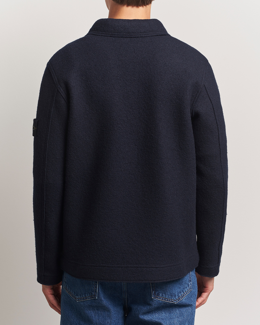 Homme | Chemises | Stone Island | Felted Wool Overshirt Navy