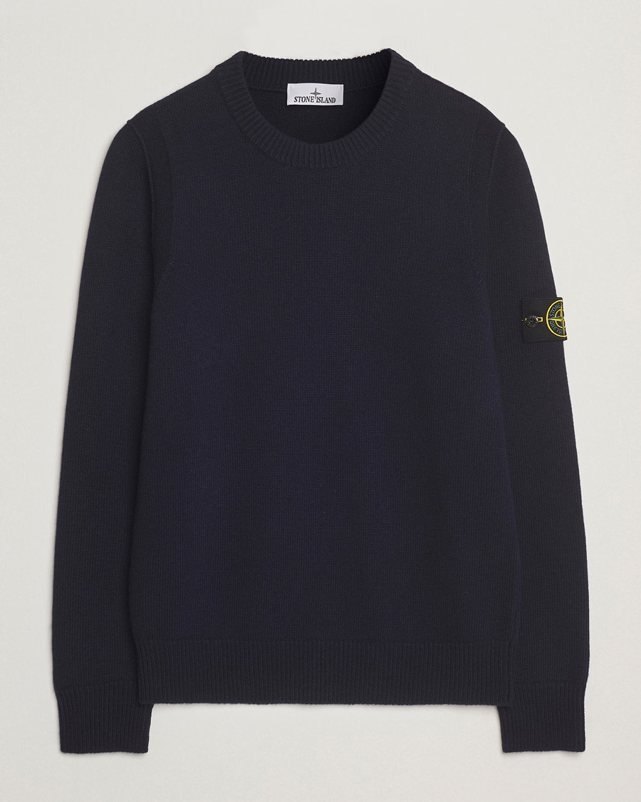 Homme | Pulls Et Tricots | Stone Island | Knitted Lambswool Crew Neck Navy
