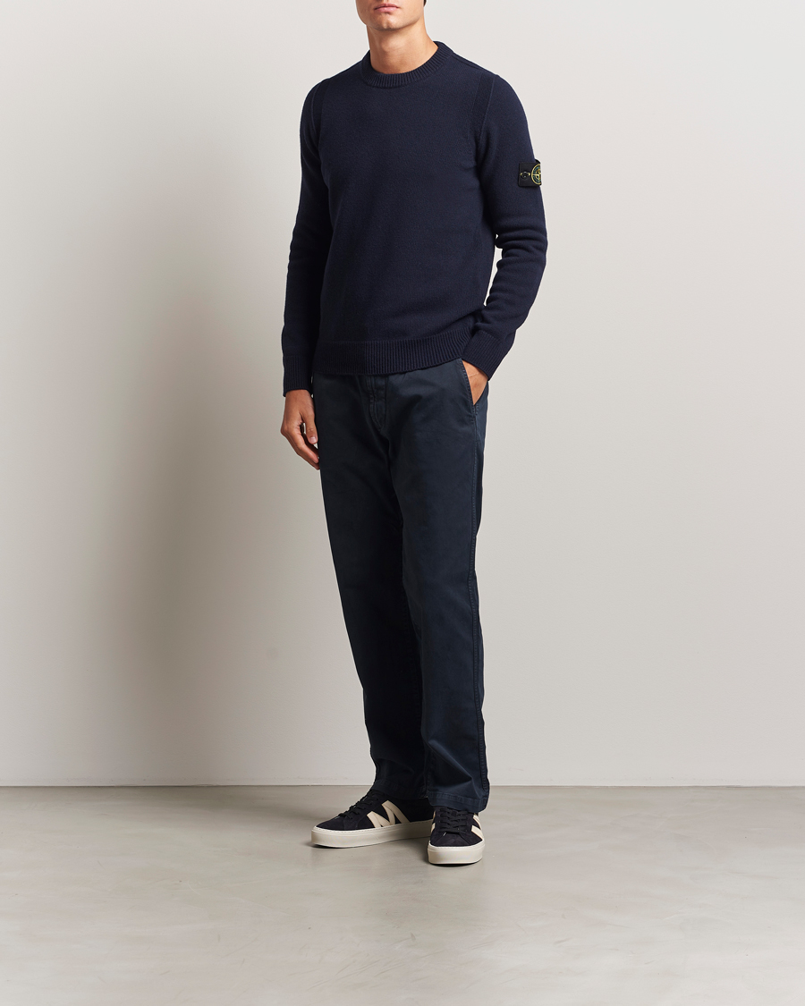 Homme | Pulls Et Tricots | Stone Island | Knitted Lambswool Crew Neck Navy