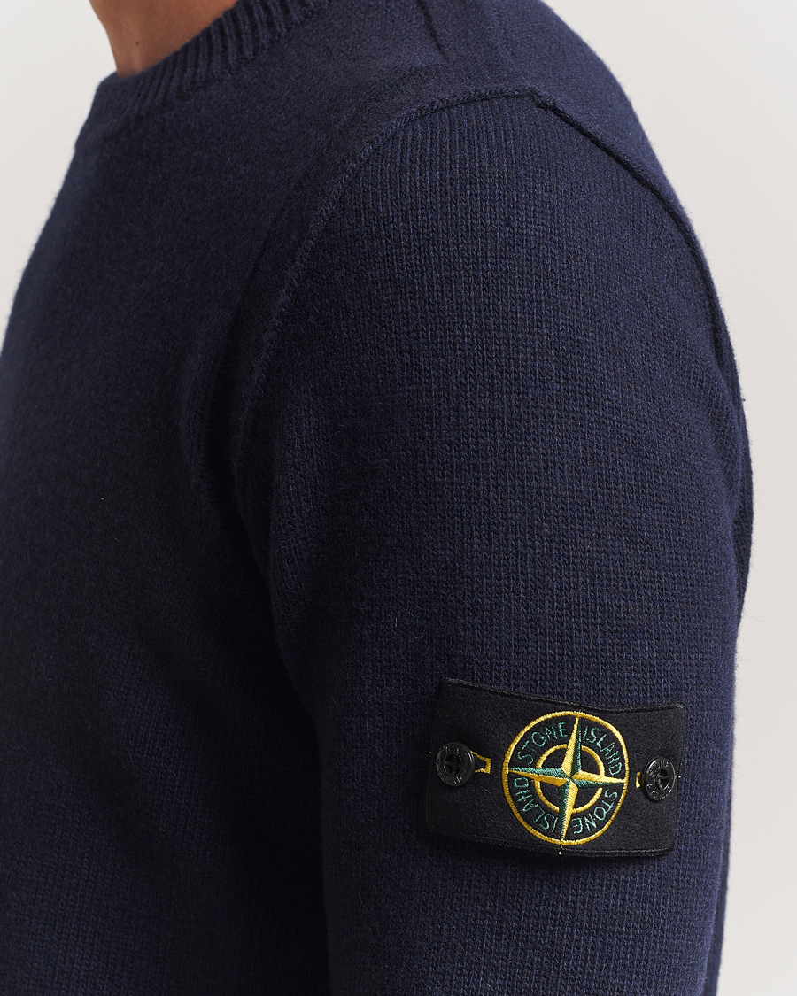 Homme | Pulls Et Tricots | Stone Island | Knitted Lambswool Crew Neck Navy