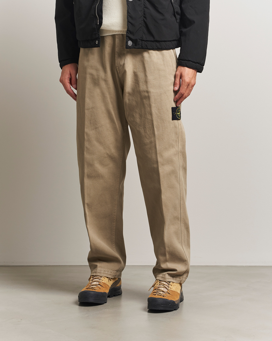 Homme | Pantalons | Stone Island | Panama Cotton Old Effect Trousers Desert
