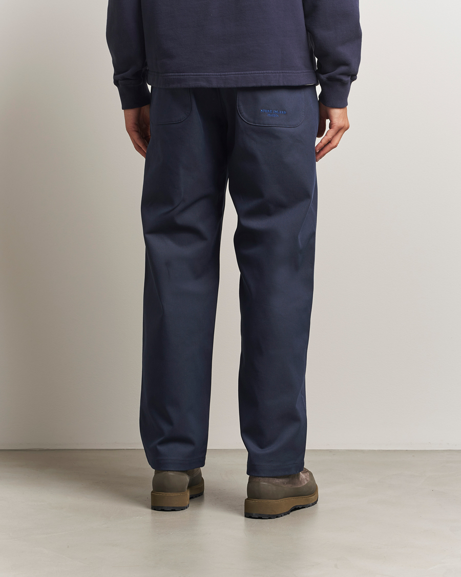 Homme | Pantalons | Stone Island | Marina Yard Dyed Stretch Gabardine Trousers Navy