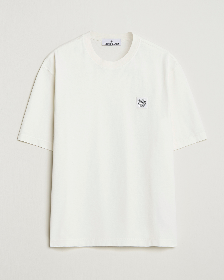 Homme | T-shirts | Stone Island | Combed Organic Cotton T-Shirt Ivory