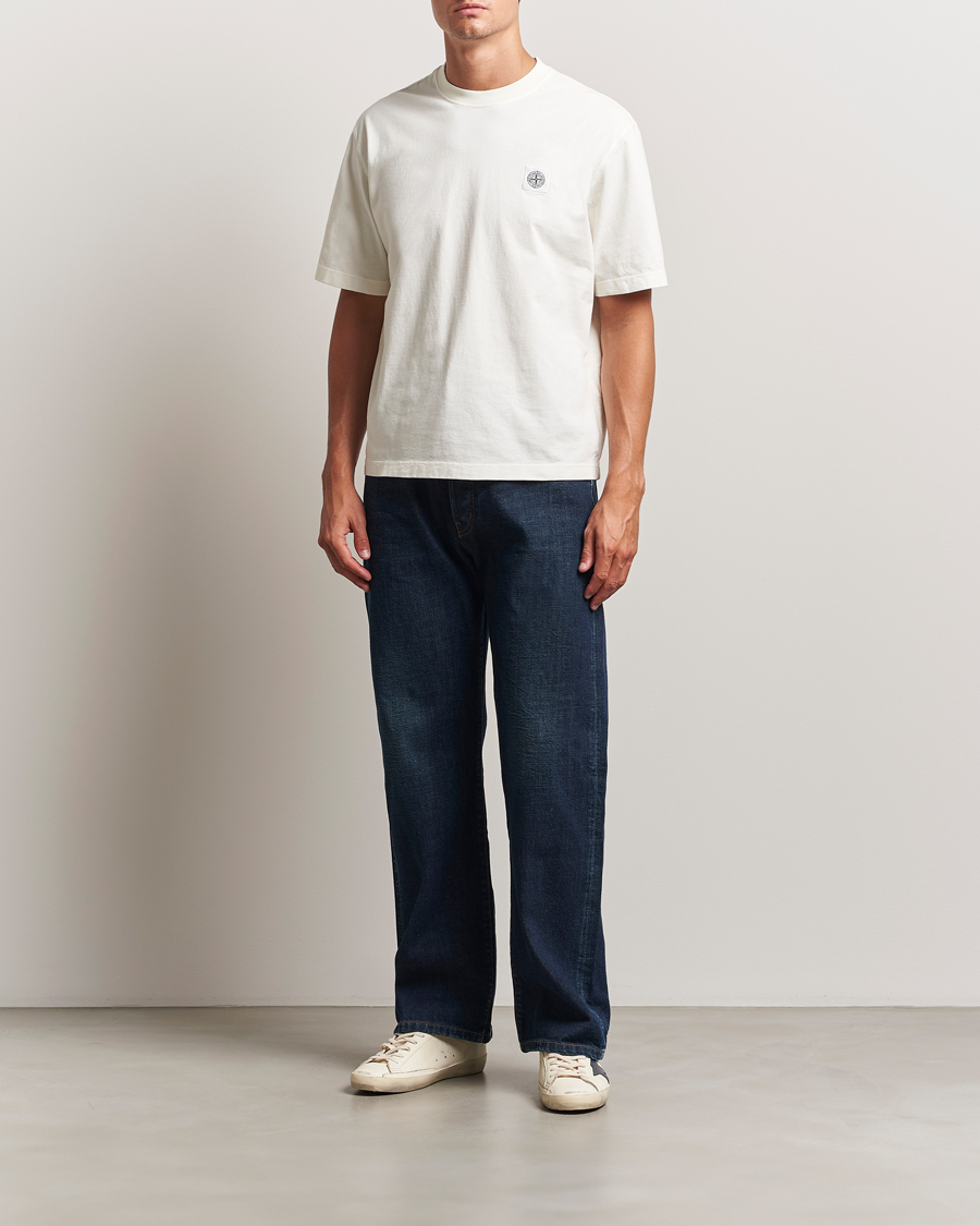Homme | T-shirts | Stone Island | Combed Organic Cotton T-Shirt Ivory