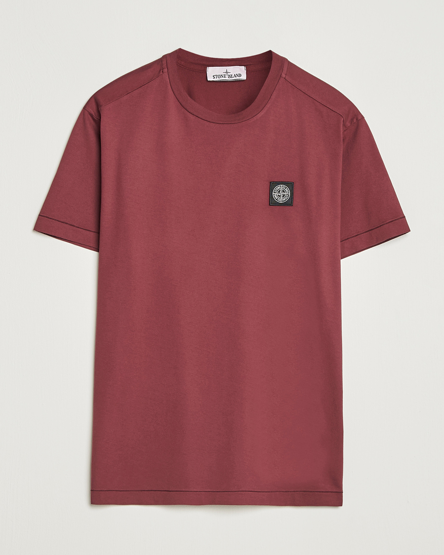Homme | T-shirts | Stone Island | Garment Dyed Cotton Jersey T-Shirt Burgundy