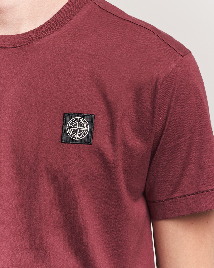 Homme | T-shirts | Stone Island | Garment Dyed Cotton Jersey T-Shirt Burgundy
