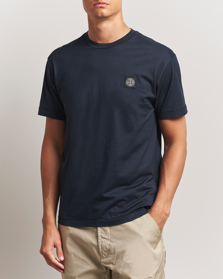 Homme | T-shirts | Stone Island | Garment Dyed Cotton Jersey T-Shirt Navy