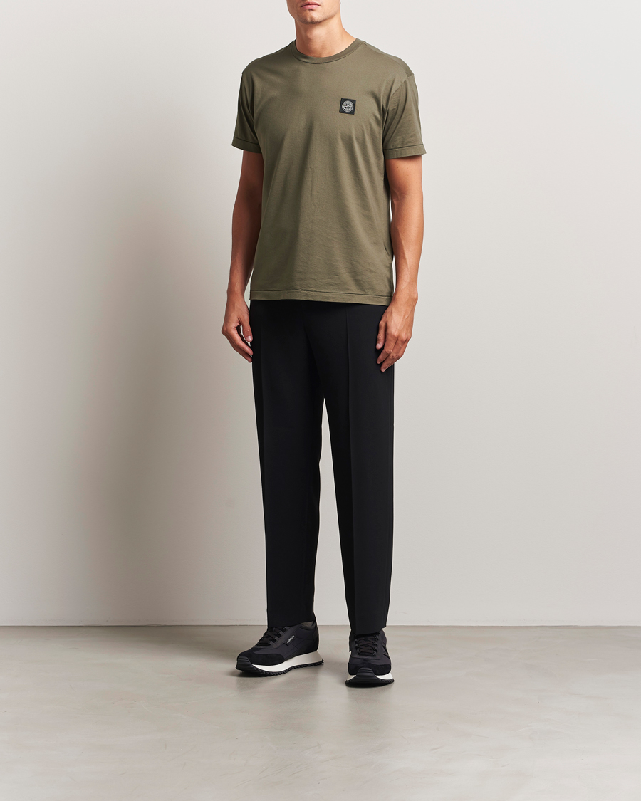 Homme | T-shirts | Stone Island | Garment Dyed Cotton Jersey T-Shirt Military Green