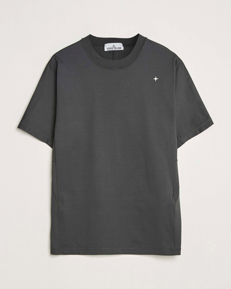 Homme | T-shirts | Stone Island | Stellina Mercerized Cotton T-Shirt Lead Grey