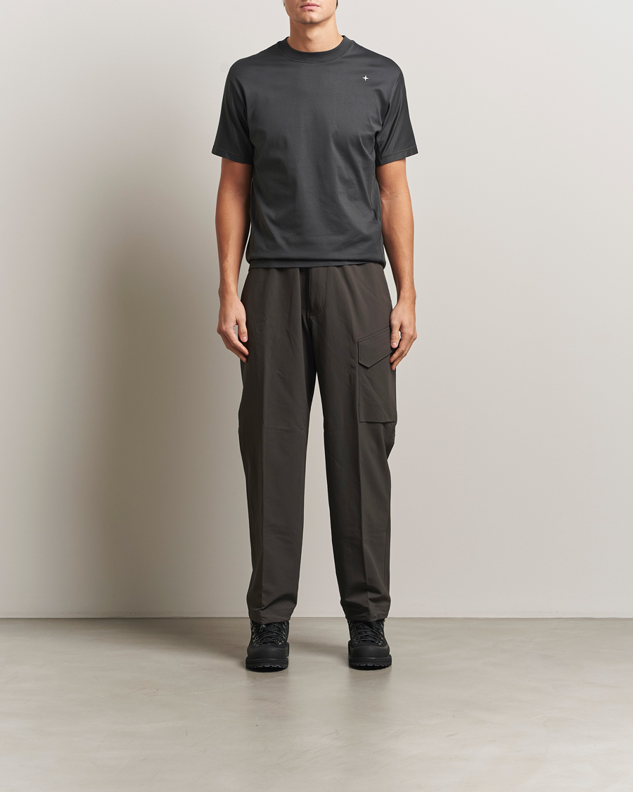 Homme | T-shirts | Stone Island | Stellina Mercerized Cotton T-Shirt Lead Grey