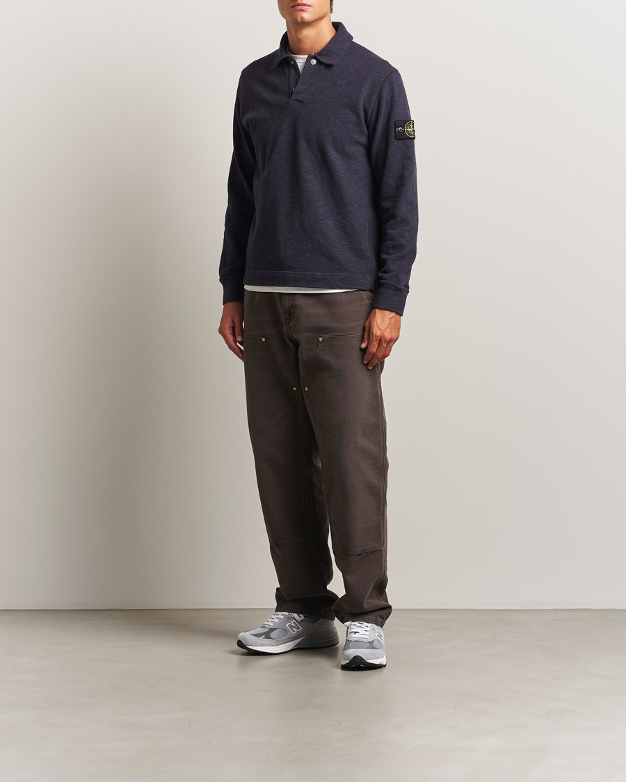 Homme | Pulls Et Tricots | Stone Island | Vanisé Brushed Heavy Cotton Polo Ink