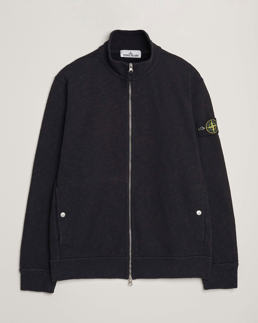 Homme | Pulls Et Tricots | Stone Island | Vanisé Brushed Heavy Cotton Full Zip Black