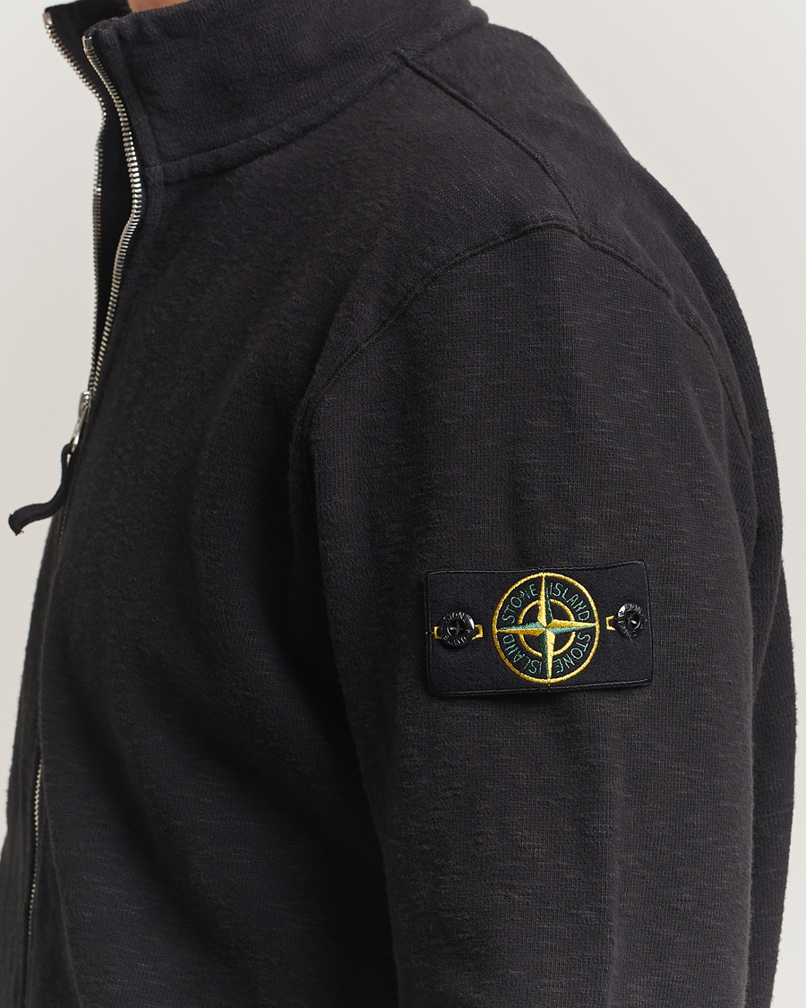 Homme | Pulls Et Tricots | Stone Island | Vanisé Brushed Heavy Cotton Full Zip Black