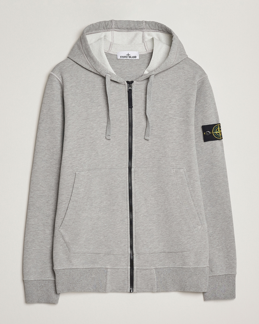 Homme | Pulls Et Tricots | Stone Island | Garment Dyed Fleece Full-Zip Hood Grey Melange
