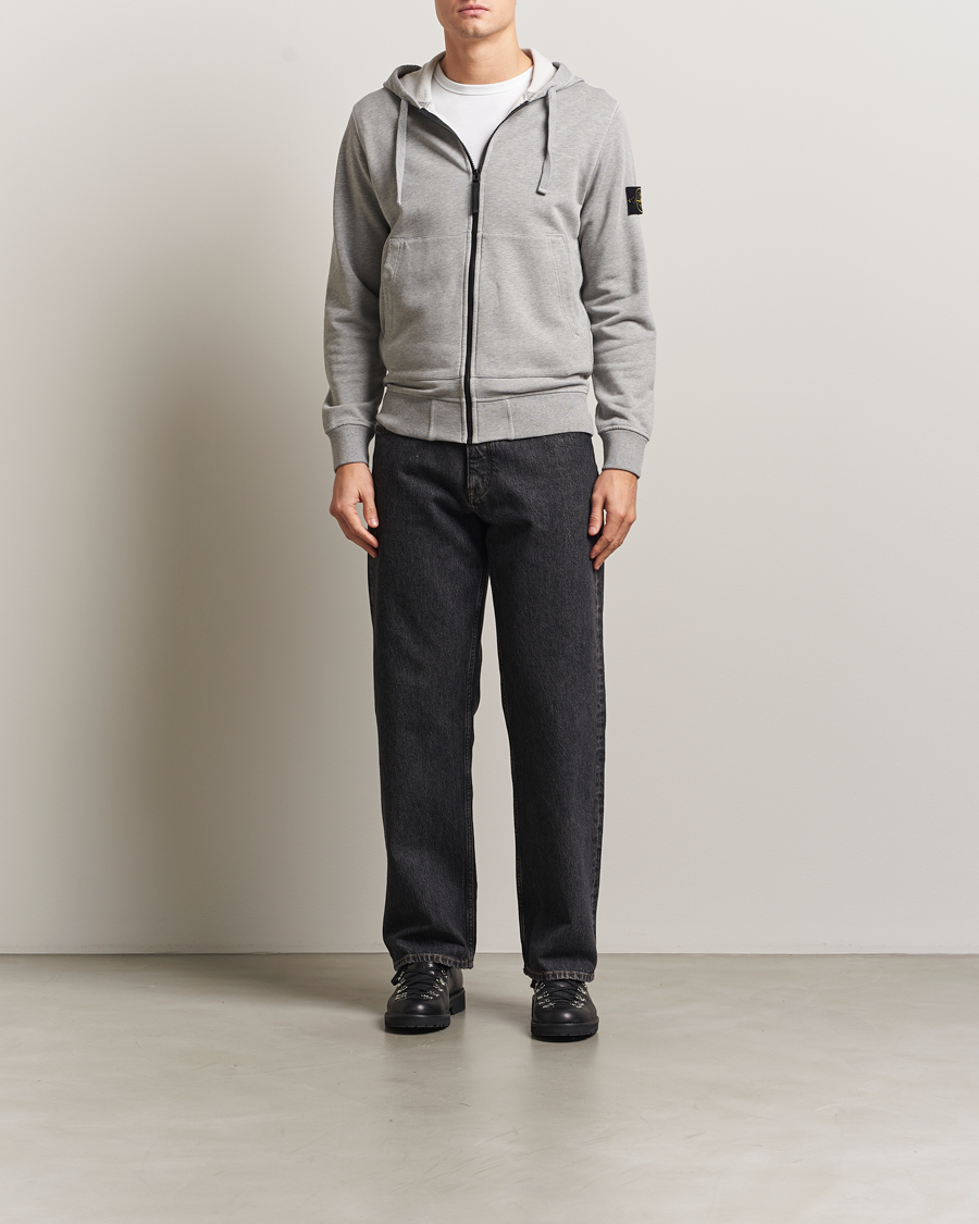 Homme | Pulls Et Tricots | Stone Island | Garment Dyed Fleece Full-Zip Hood Grey Melange