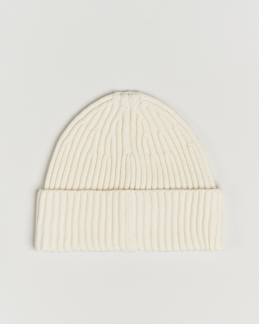 Homme | Stone Island Full Rib Wool Beanie Ivory | Stone Island | Full Rib Wool Beanie Ivory