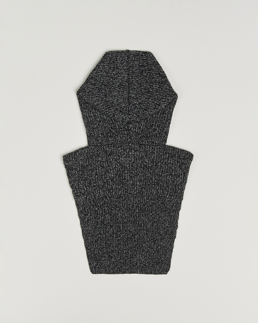 Homme | Stone Island Reflective Cotton Knit Balaclava Black Melange | Stone Island | Reflective Cotton Knit Balaclava Black Melange