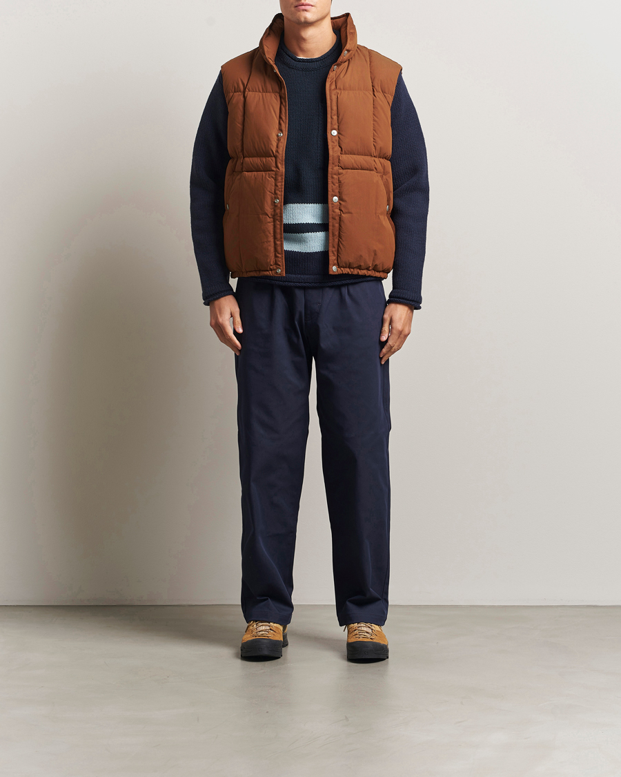 Homme | Gilets | Stone Island | Marina Cotton/Nylon Tela Down Vest Tobacco