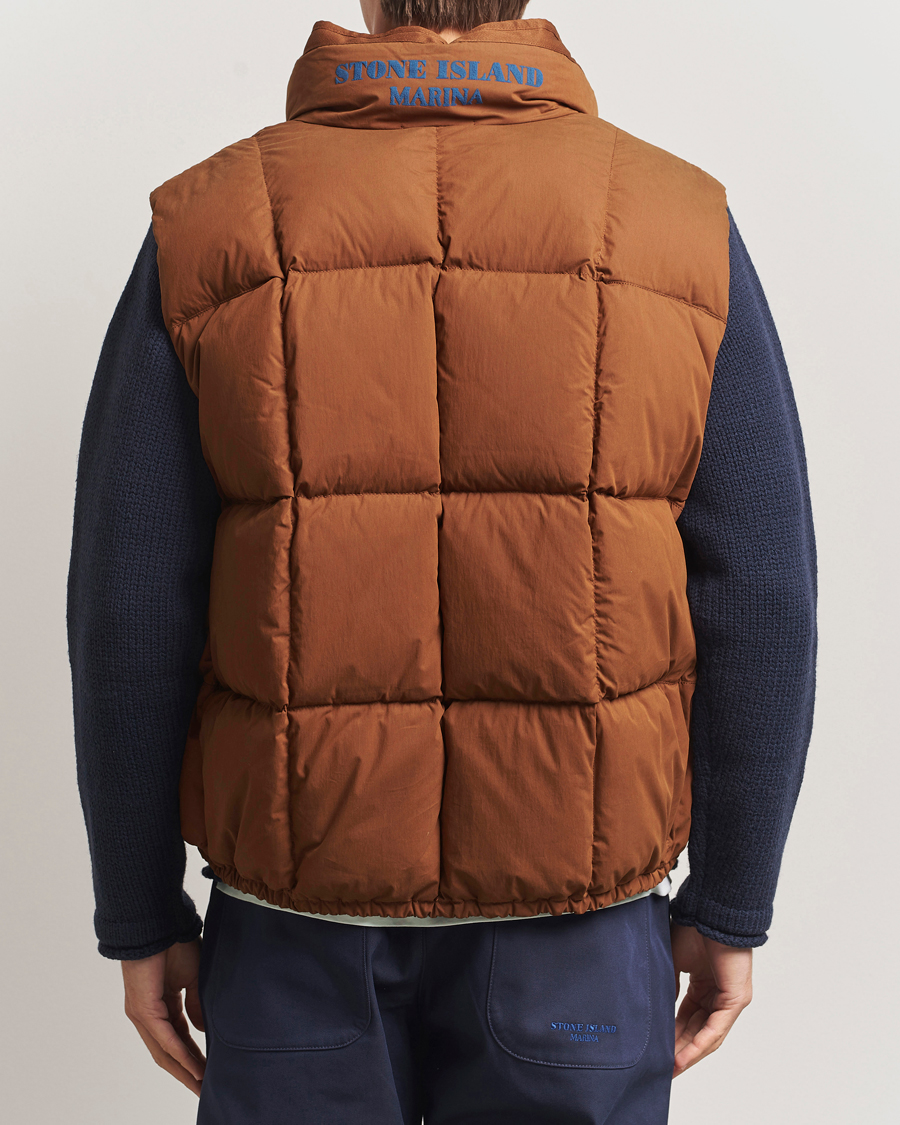 Homme | Gilets | Stone Island | Marina Cotton/Nylon Tela Down Vest Tobacco