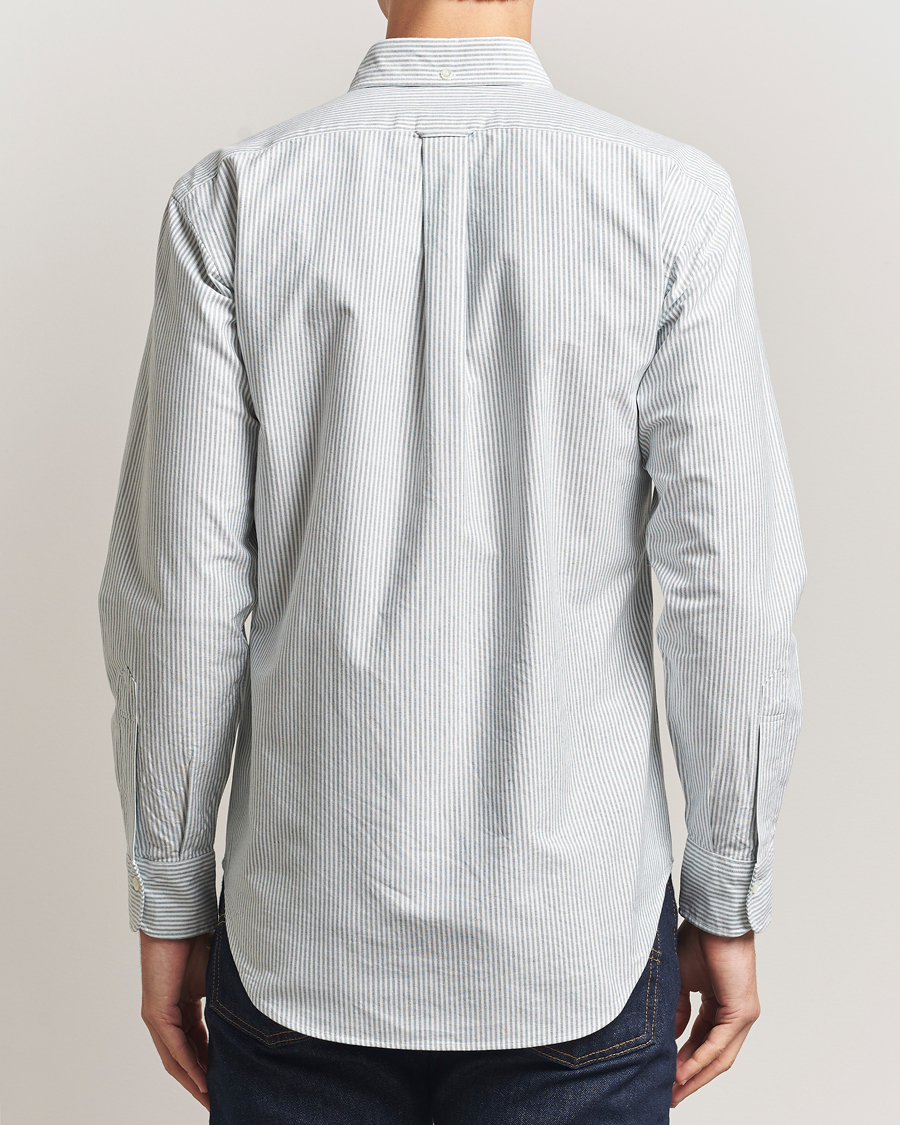 Homme | Chemises | Kamakura Shirts | Vintage Ivy Oxford Button Down Shirt Green Stripe