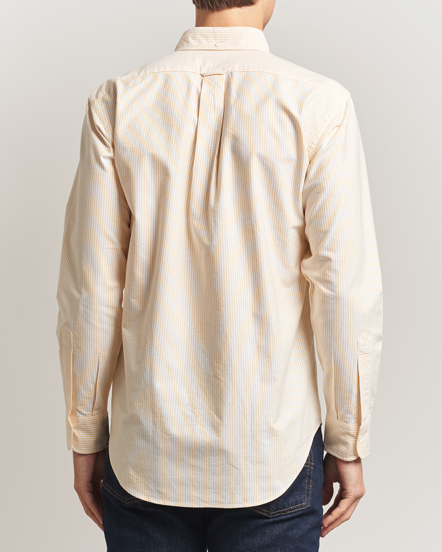 Homme | Chemises | Kamakura Shirts | Vintage Ivy Oxford Button Down Shirt Yellow Stripe