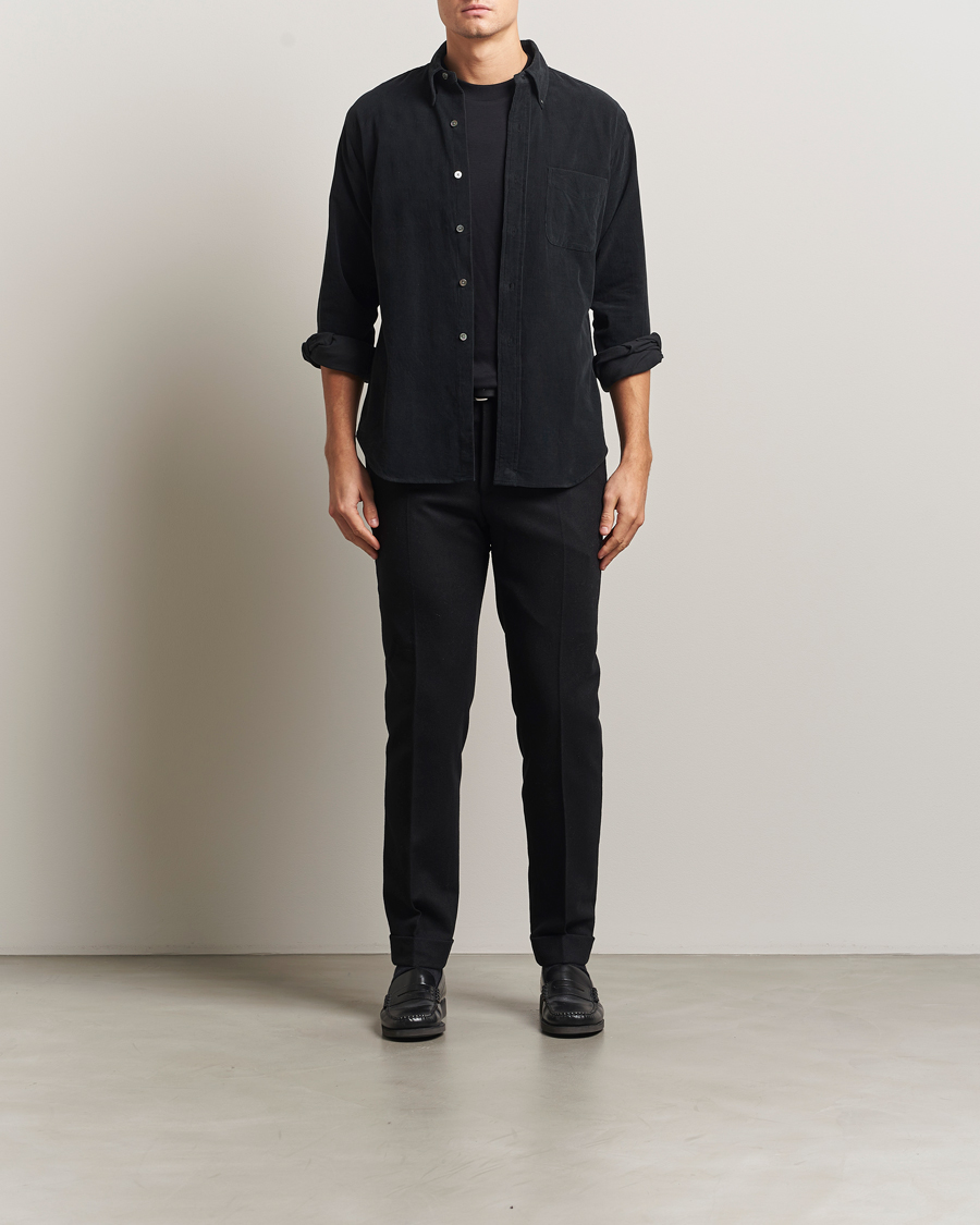 Homme | Chemises | Kamakura Shirts | Vintage Ivy Needle Cord Shirt Black