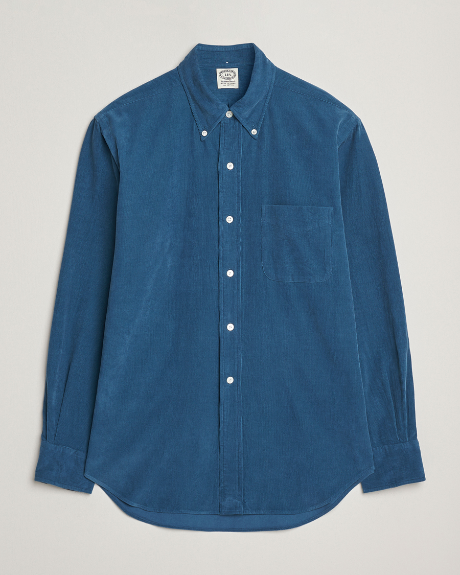 Homme | Chemises | Kamakura Shirts | Vintage Ivy Needle Cord Shirt Smoke Blue