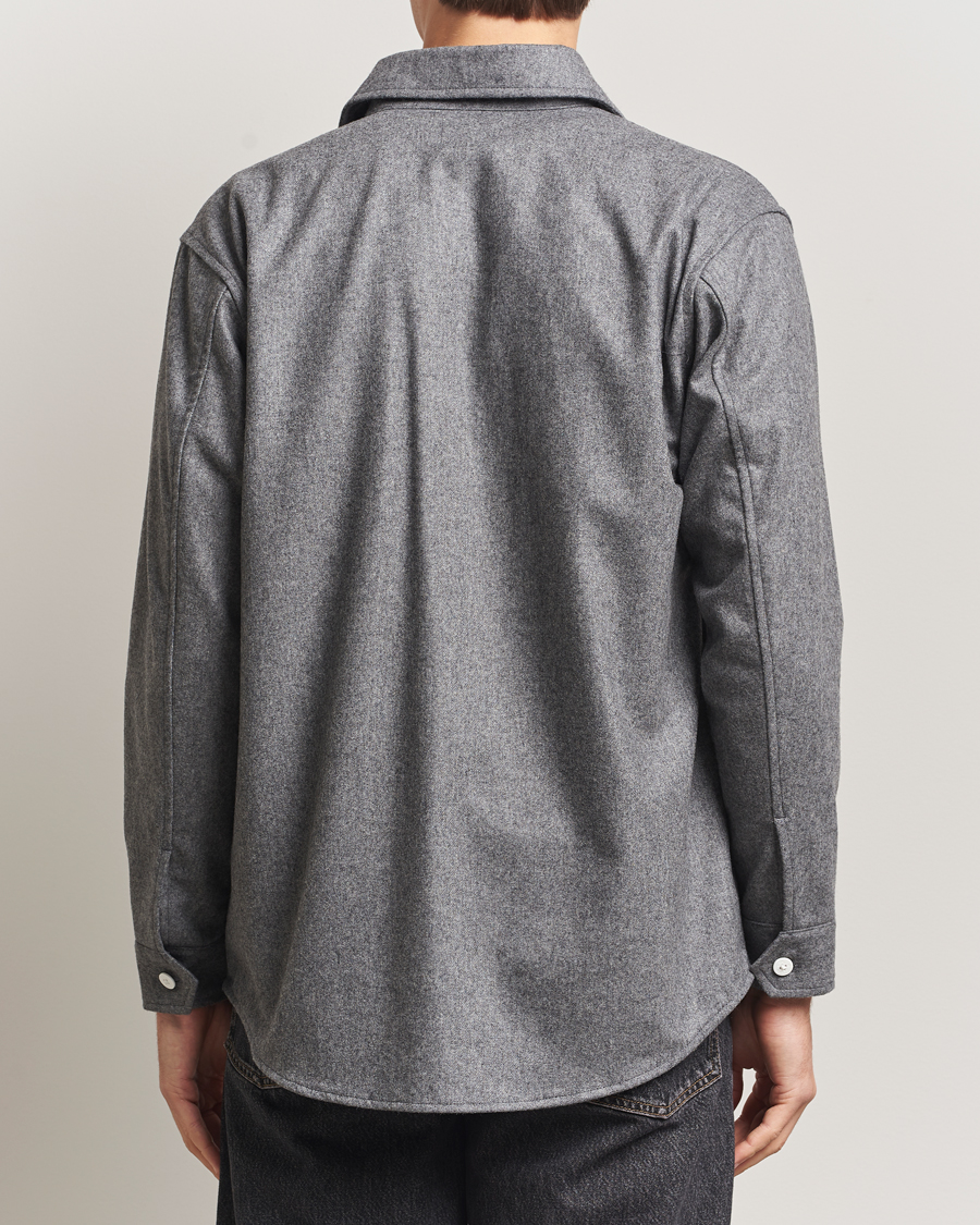 Homme | Chemises | Kamakura Shirts | Wool Flannel CPO Shirt Grey Melange