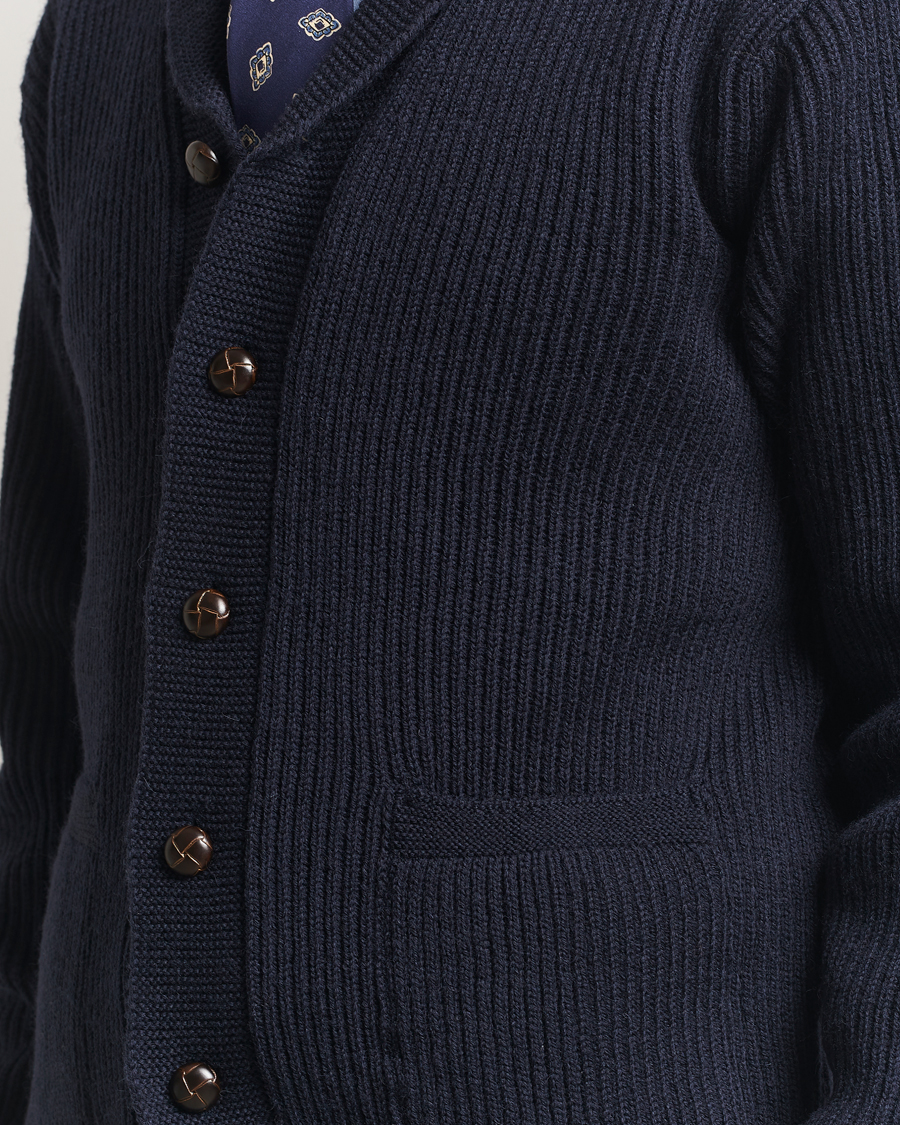 Homme | Pulls Et Tricots | Kamakura Shirts | McQueen Shawl Collar Cardigan Navy