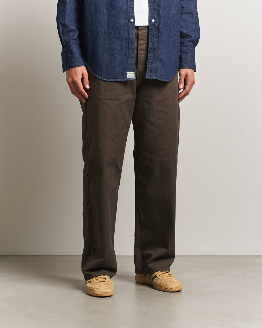 Homme | Pantalons | orSlow | Wide Fit French Work Pants Coffee Brown