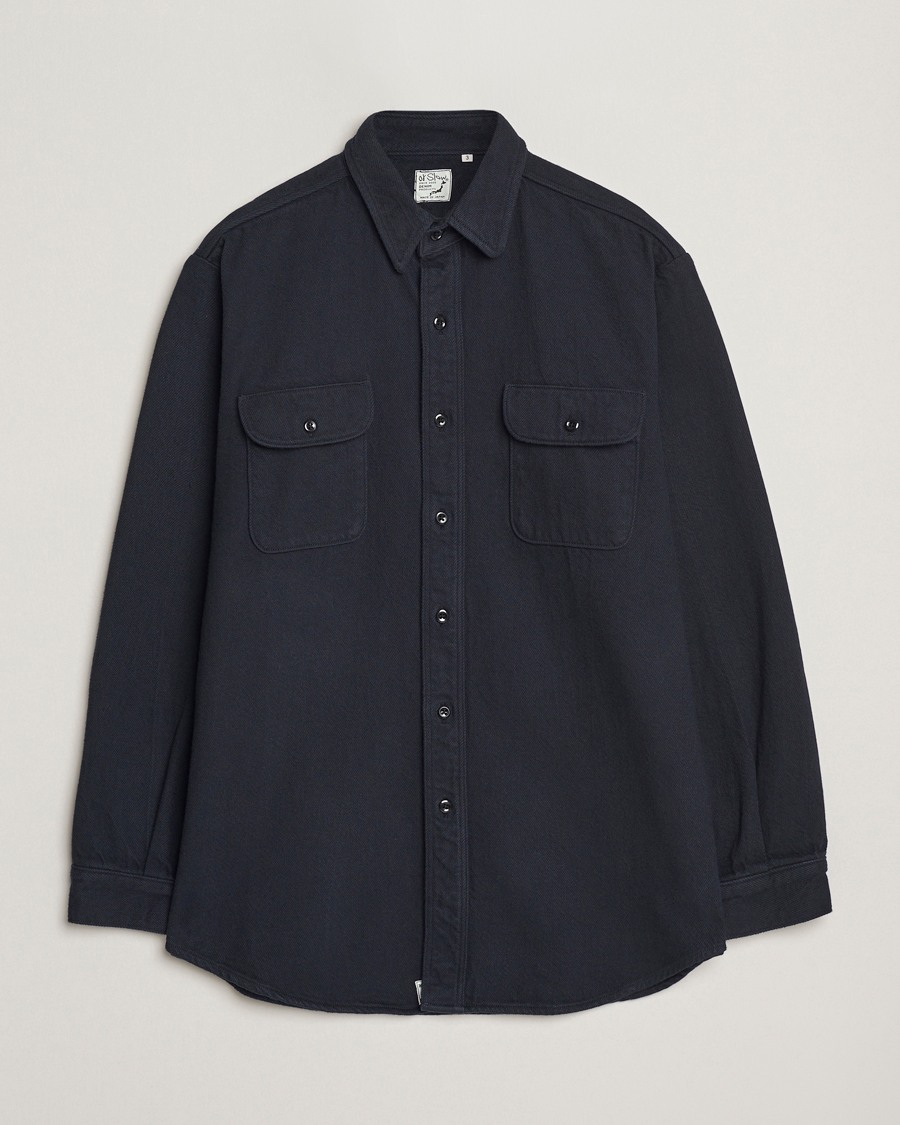 Homme | Chemises | orSlow | Brushed Flannel Overshirt Navy