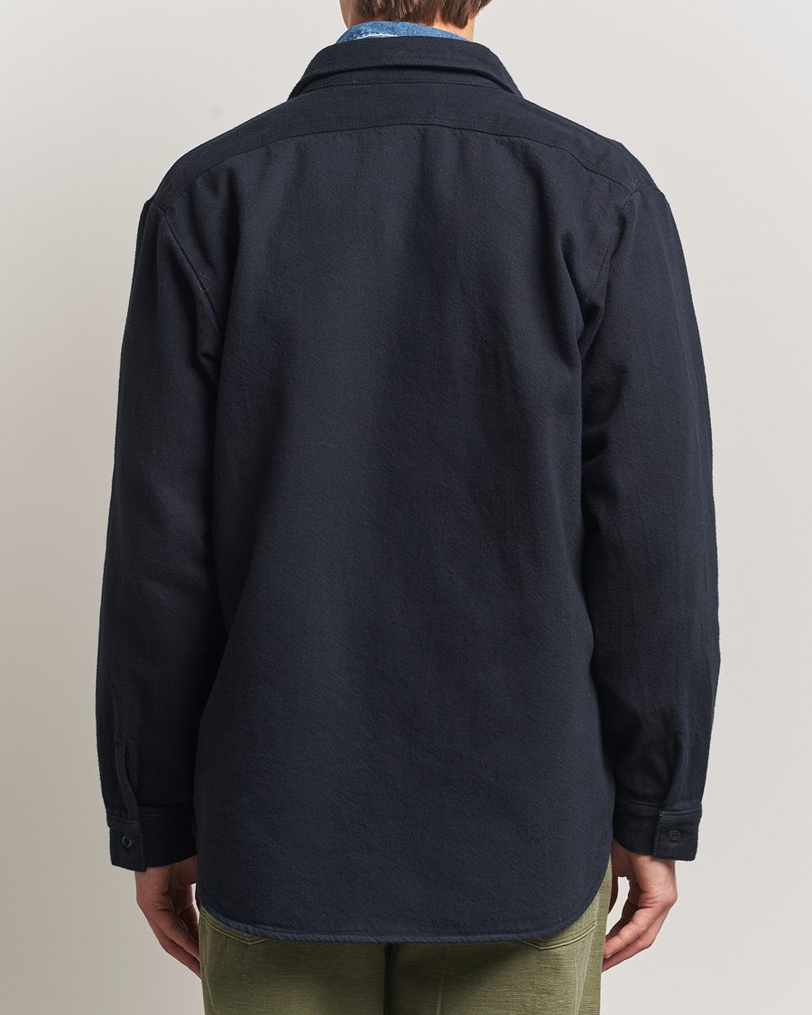 Homme | Chemises | orSlow | Brushed Flannel Overshirt Navy