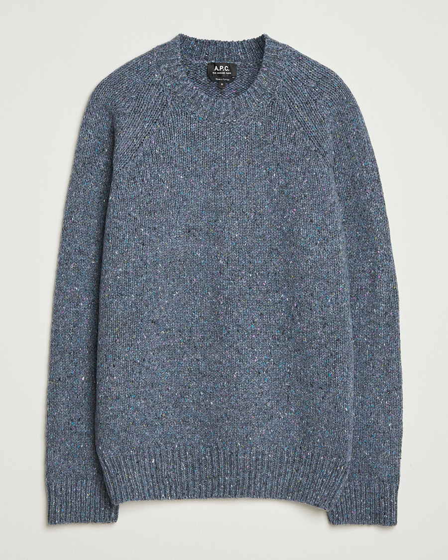 Homme | Pulls Et Tricots | A.P.C. | Harris Wool Knitted Sweater Blue Grey