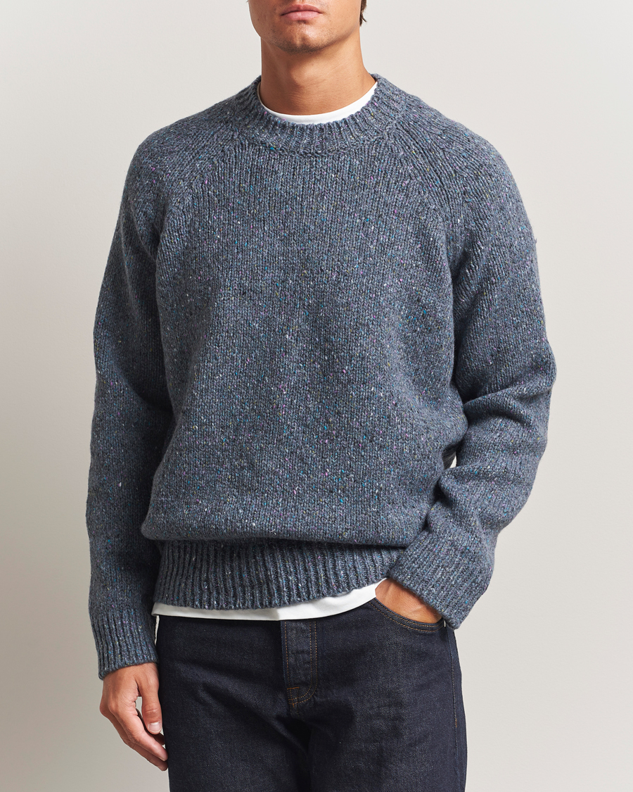 Homme | Pulls Et Tricots | A.P.C. | Harris Wool Knitted Sweater Blue Grey