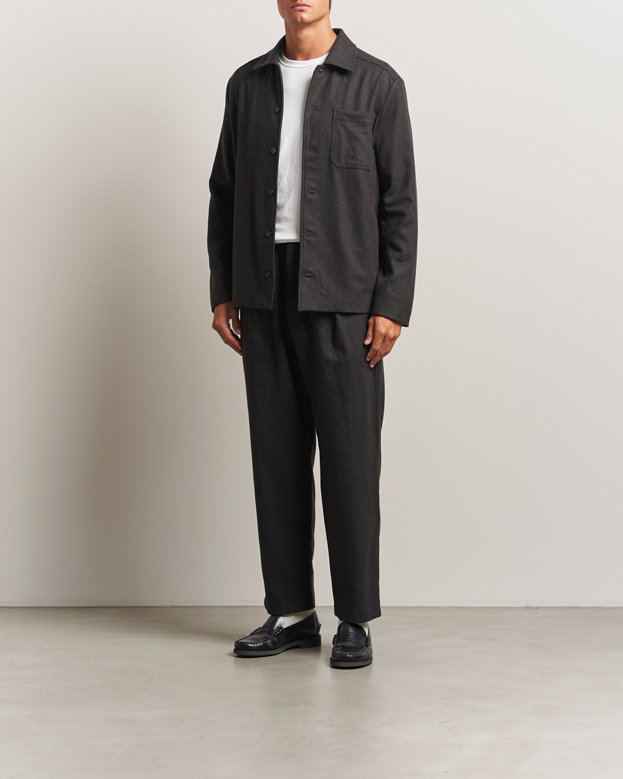 Homme | Manteaux Et Vestes | A.P.C. | Jamie Wool Flannel Shirt Jacket Dark Brown