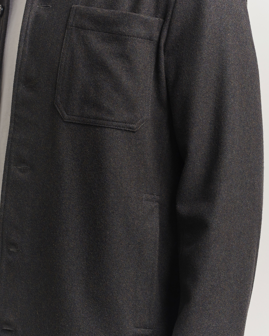 Homme | Manteaux Et Vestes | A.P.C. | Jamie Wool Flannel Shirt Jacket Dark Brown