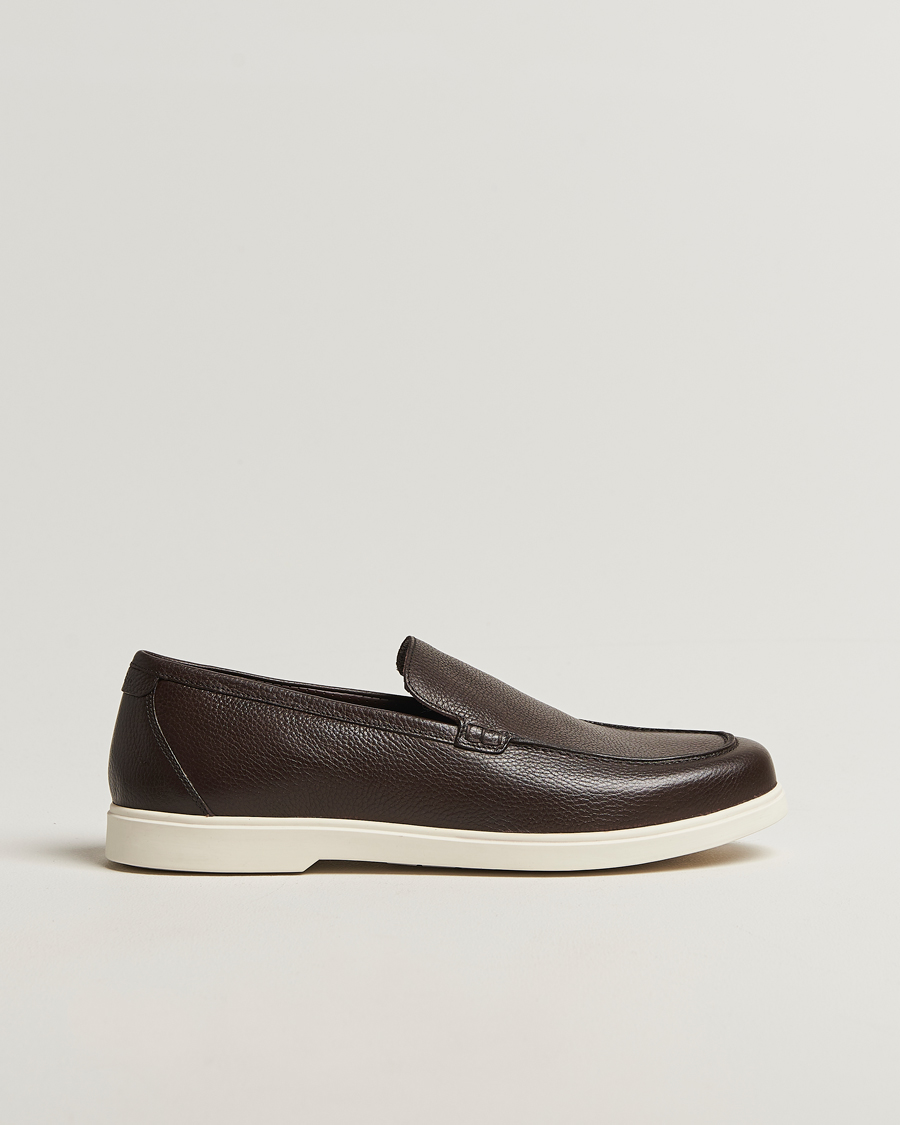 Homme | Loafers | Loake 1880 | Tuscany Grained Leather Loafers Dark Brown