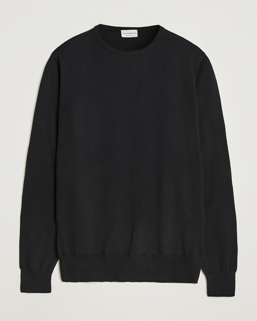 Homme | Pulls Et Tricots | Morgano | Extra Fine Merino Wool Crewneck Black