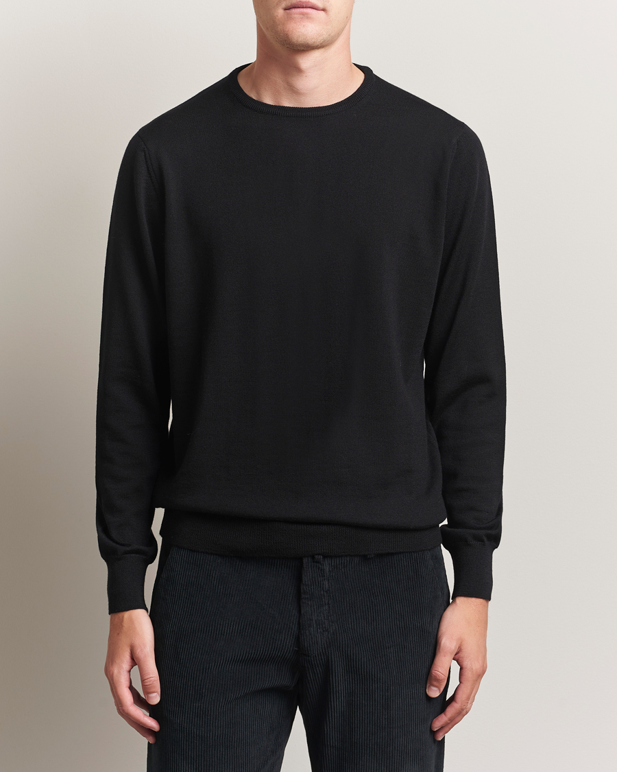 Homme | Pulls Et Tricots | Morgano | Extra Fine Merino Wool Crewneck Black